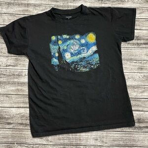 Adult Medium Bristol Brands Black Starry Night Graphic Shirt Good Condition